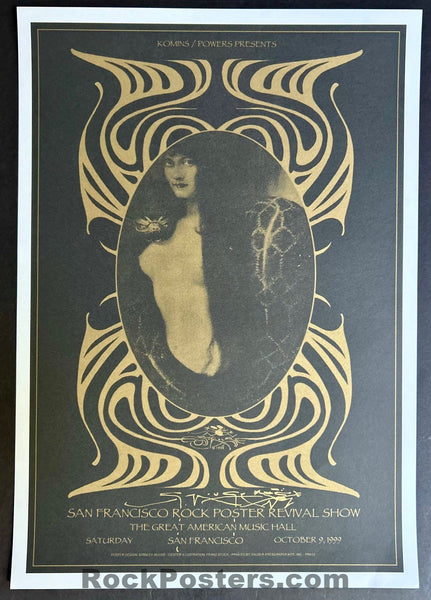 AUCTION -  S.F. Rock Poster Revival Show - Pre TRPS - 1999 Snake Lady - Stanley Mouse Signed Poster - Mint