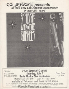 AUCTION - Siouxsie and the Banshees - Gun Club - 1984 Punk  Flyer - Santa Monica Civic - Excellent