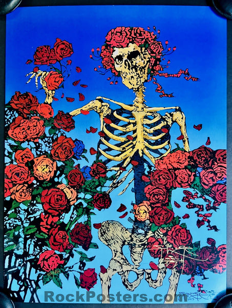 AUCTION - Skeleton & Roses - Grateful Dead - Stanley Mouse Signed - 2015 Poster - Near Mint Minus