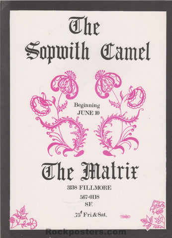 AUCTION - Sopwith Camel - 1966 Handbill -  The Matrix - Near Mint Minus