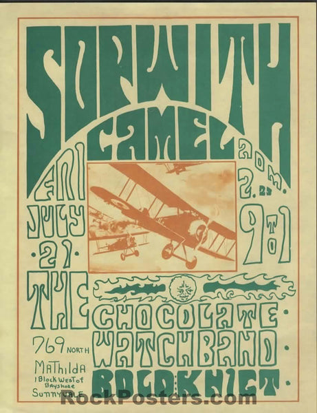AUCTION - Sopwith Camel - Chocolate Watchband - 1967 Handbill - Bold Knight - Near Mint