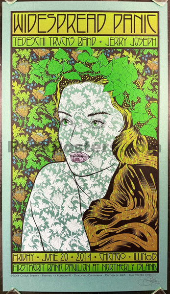 Widespread Panic - Chicago '14 - Chuck Sperry - Dark Green Metallic - Mint - SF Rock Posters & Collectibles