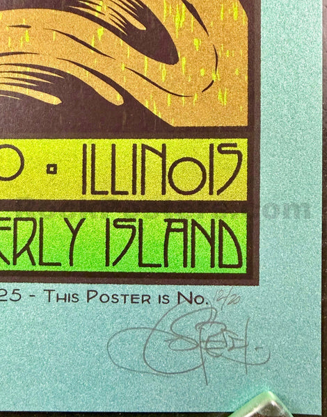 AUCTION - Widespread Panic - Chicago '14 - Chuck Sperry - Dark Green Metallic - Mint