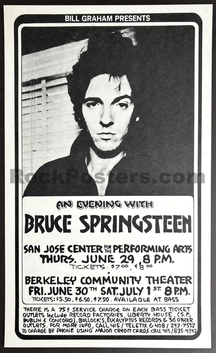 AUCTION - Bruce Springsteen - Randy Tuten - 1978 Poster - Berkeley Com ...
