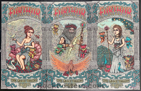 AUCTION - Furthur - 3 Poster Set - Marc Spusta - Greek Theatre - Los Angeles '13 - Mint