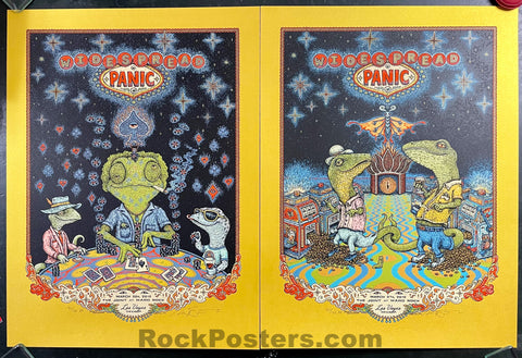 AUCTION - Widespread Panic - Las Vegas '15 - Marq Spusta - Gold Poster Matching Set - Mint