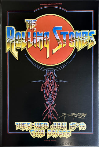 AUCTION - AOR 4.41 - Rolling Stones - Stanley Mouse Signed - San Francisco - 1975 Poster - Near Mint