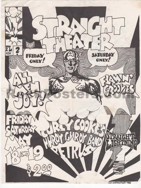 AUCTION - Flamin' Groovies - 1968 Handbill - Straight Theater - Excellent