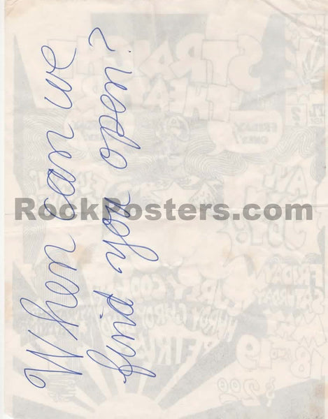 AUCTION - Flamin' Groovies - 1968 Handbill - Straight Theater - Excellent