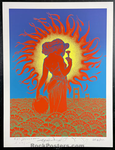 AUCTION - Summer of Love 20th Anniversary - BIG FIVE SIGNED - 1987 Poster - Golden Gate Park - Near Mint