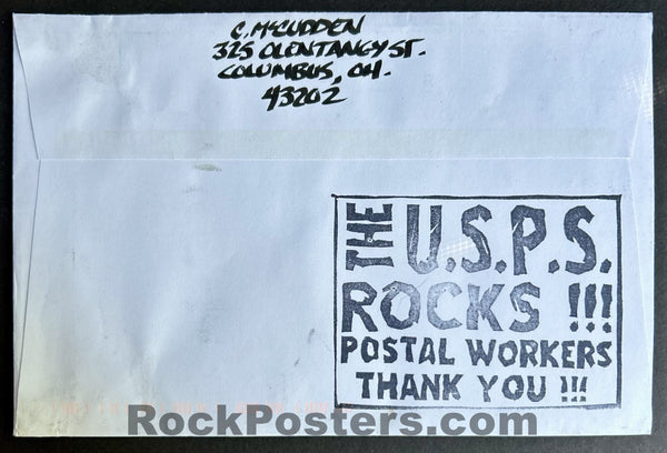 AUCTION - One of a Kind - Original Hand Painted Mailed Envelope - 2014 Bottleneck Gallery - Craig McCudden aka Tapecat - Excellent