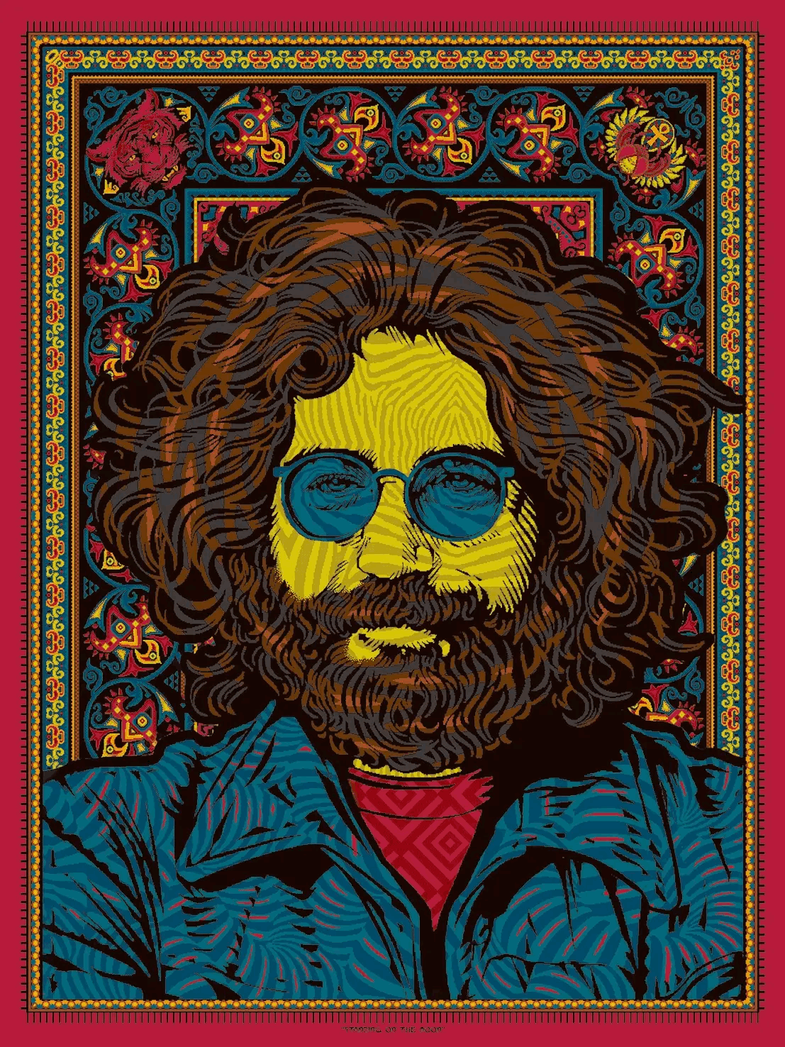 AUCTION - Jerry Garcia - Standing on the Moon '23 - Todd Slater - Ramble On Rose - Lenticular Edition Poster - Mint