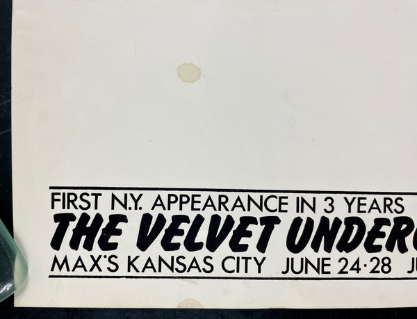 AUCTION - Velvet Underground - Steve Nelson - 2nd Print Poster - Max’s Kansas City - Very Good