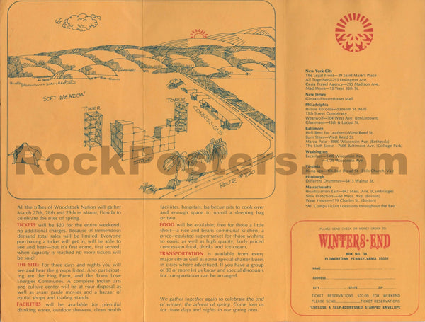 AUCTION - Grateful Dead - Sly & the Family Stone - 1970 Festival Brochure - Miami, FL - Excellent