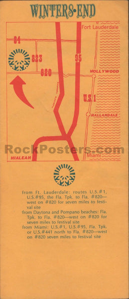AUCTION - Grateful Dead - Sly & the Family Stone - 1970 Festival Brochure - Miami, FL - Excellent