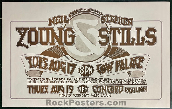 AUCTION - Neil Young & Steven Stills - Randy Tuten Signed - 1976 Poster - San Francisco - Near Mint