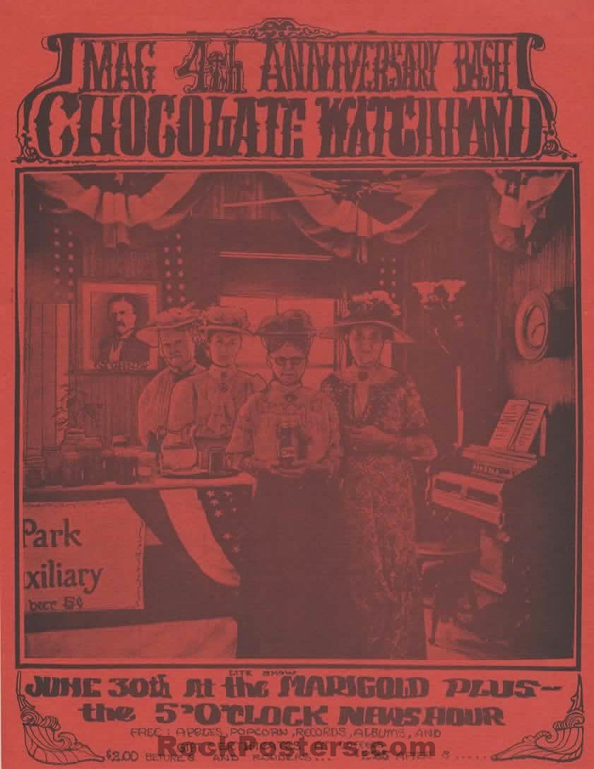 AUCTION - Chocolate Watchband - 1967 Handbill - Fresno, CA  - Near Mint Minus
