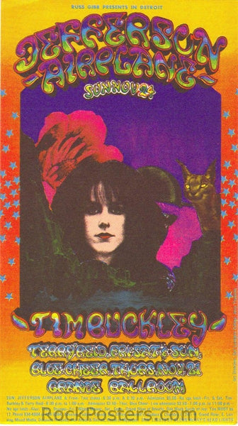 AOR3.158 - Jefferson Airplane Handbill - Grande Ballroom - Condition - Mint