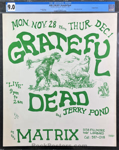 AUCTION - AOR 2.108 -  Grateful Dead - 1966 Poster - The Matrix - CGC Graded 9.0