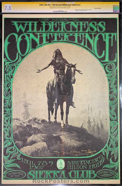 AUCTION - AOR 2.365 - Wilderness Conference - Mouse Signed - OP-1 Poster - Hilton Hotel SF - CGC Graded 7.5