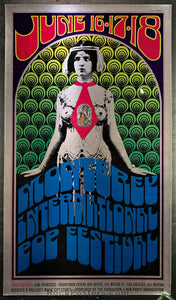 AUCTION - AOR 3.5 - Monterey Pop Festival - Jimi Hendrix Experience - 1967 Poster - Monterey Fairgrounds - Near Mint Minus
