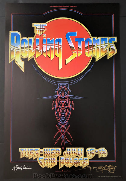 AUCTION - AOR-4.41 - Rolling Stones - 1975 Poster -  Mouse/Tuten Signed - San Francisco - Mint