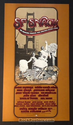 AUCTION - AOR-4.49 - Grateful Dead Neil Young 1975 - SNACK Benefit Poster - Randy Tuten - Mint