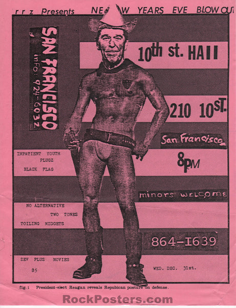 AUCTION - Black Flag Punk - New Years 1980-81 Flyer - San Francisco - Excellent