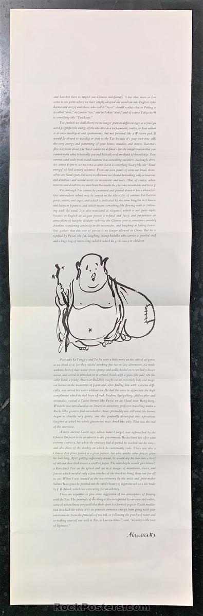 AUCTION - Alan Watts - 1970 Two-Sided Broadside Journal - Excellent ...