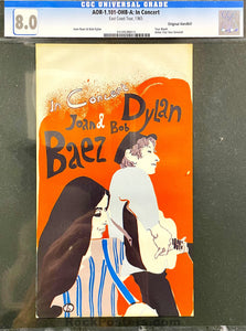 AUCTION - AOR 1.01 - Bob Dylan & Joan Baez - 1965 Handbill - East Coast Tour - CGC Graded 8.0