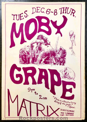 AUCTION - AOR 2.107 - Moby Grape - 1966 Poster -  Matrix - Very Good