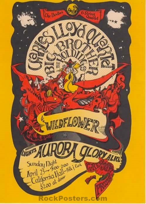 AOR 2.151 - Big Brother Charles Lloyd - 1967 Handbill - California Hall - Near Mint - SF Rock Posters & Collectibles
