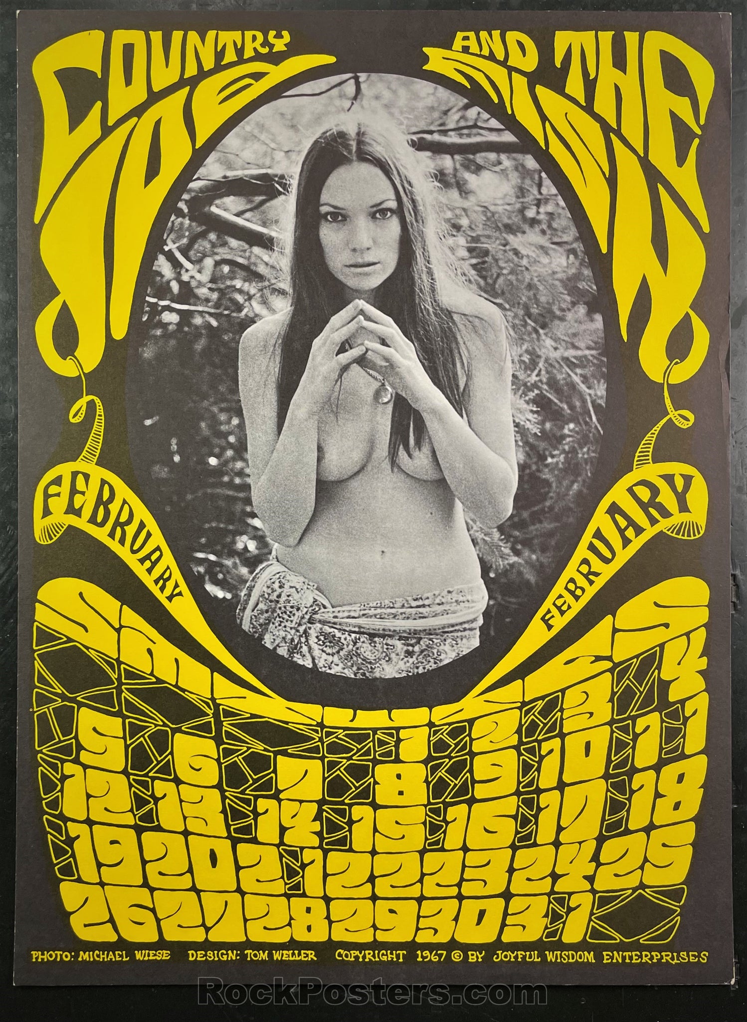 AUCTION - AOR-2.280 - Country Joe & the Fish - Tom Weller Calendar - 1967 Poster - Excellent