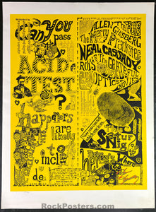 AUCTION - AOR-2.4 - Acid Test Poster - Kesey Signed - 1980s Poster - Excellent