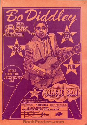 AUCTION - Bo Diddley - 1968 Handbill - The Bank - Excellent