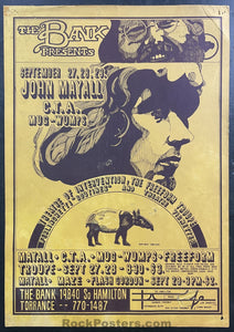 AUCTION - AOR 3.87 - John Mayall - 1968 Poster - The Bank - Very Good