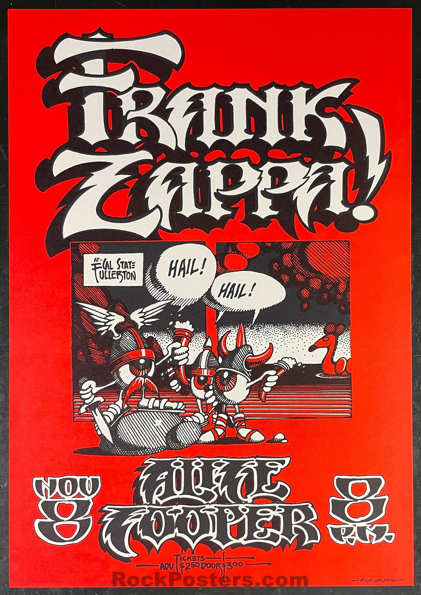 AUCTION - AOR 4.124 - Frank Zappa Alice Cooper - Rick Griffin - 1972 Poster - Near Mint