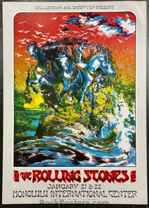 AUCTION - AOR 4.147 - Rolling Stones ZZ Top - David Singer Signed - 1973 Poster - Excellent