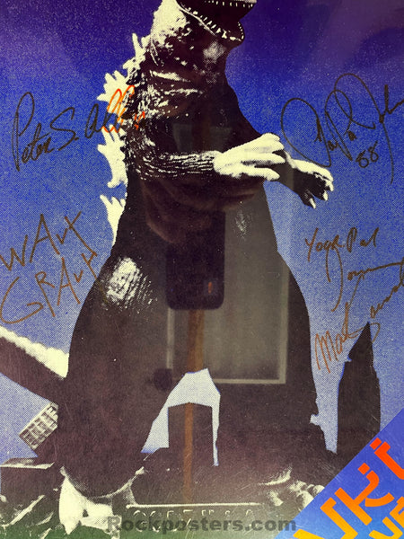 AOR 4.66 - Dinosaurs - Kelly, Wavy Gravy & Band SIGNED - 1984  Poster -  Kabuki Theater -   CGC Graded 9.0