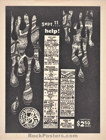 AUCTION - AOR 2.74 - Grateful  Dead Benefit Fillmore 1966 Handbill - Excellent