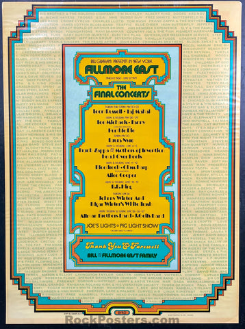 AUCTION - AOR 2.93 - Allman Brothers - Closing of Fillmore East - 1971 Poster - Very Good