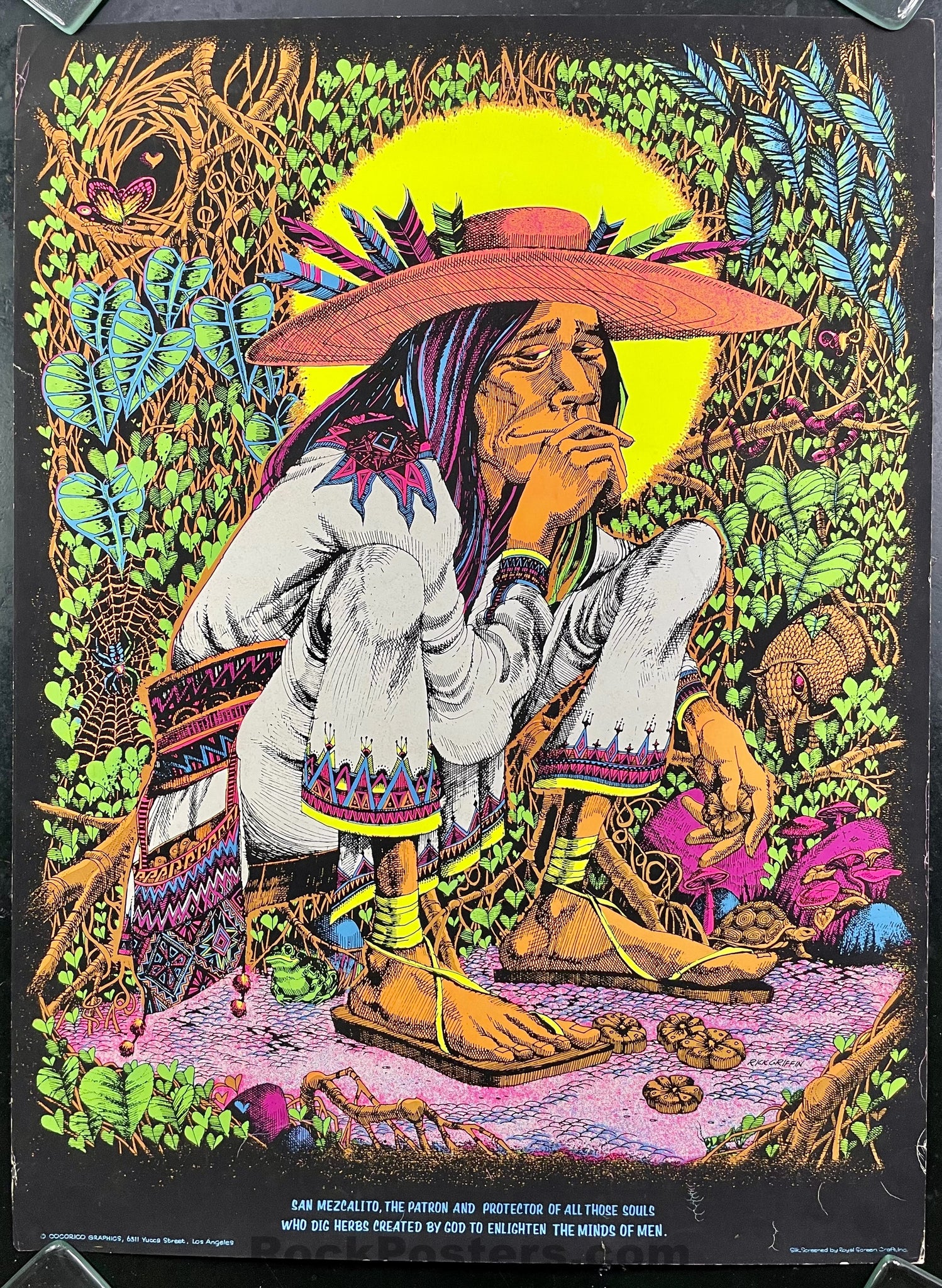 AUCTION - AOR 2.29 - Mescalito Man - Rick Griffin - 1968 Silkscreen Poster - Very Good