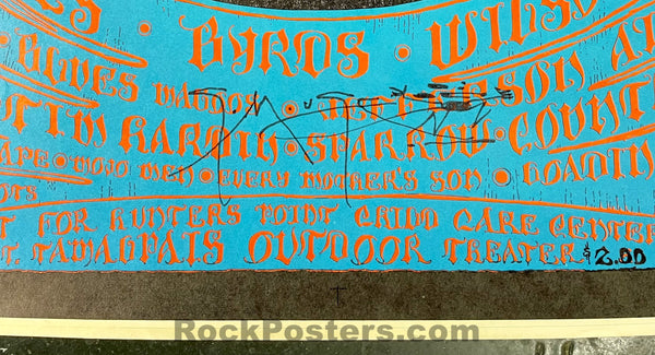 AUCTION - AOR 2.319 - Doors Jefferson Airplane - Magic Mountain - Mouse Signed - 1968 Uncut Poster - Mt. Tam - Very Good