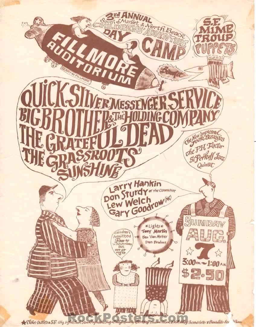AOR 2.68 - The Grateful Dead - 1966 Handbill - Fillmore Auditorium - Rough - SF Rock Posters & Collectibles