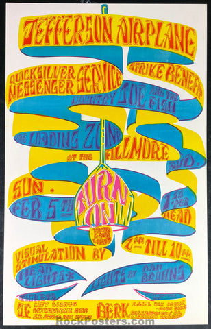 AUCTION - AOR 2.87 - Jefferson Airplane - 1967 Poster - Fillmore Auditorium - Mint