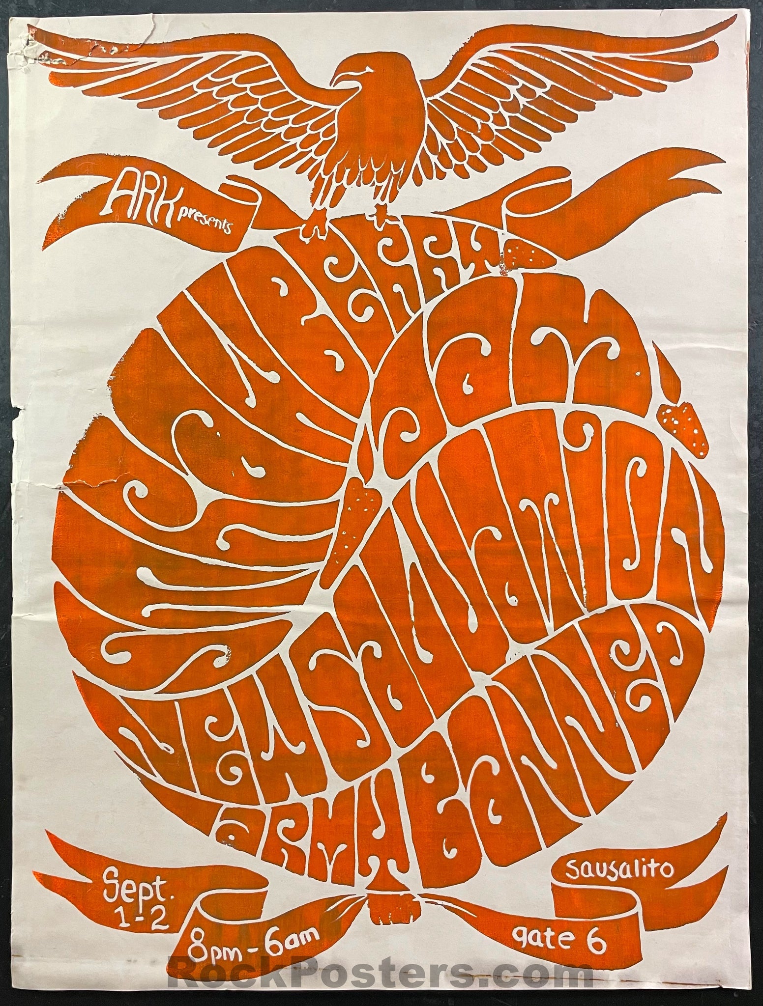 AUCTION - Strawberry Jam - 1967 Silkscreen Poster - The Ark - Sausalito - Very Good