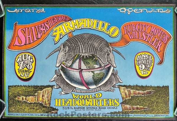 AUCTION - Armadillo Grand Opening - 1970 Poster - Jim Franklin - Excellent