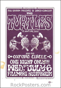 BG15 - Turtles Handbill - Fillmore Auditorium (06-Jul-66) Condition - Excellent