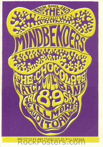 BG16 - Mindbenders Postcard - Fillmore Auditorium (08-Jul-66) Condition - Near Mint