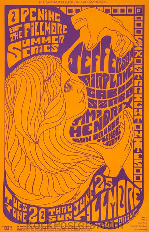 BG69 - Jefferson Airplane Poster - Fillmore Auditorium (20-Jun-67) Condition - Excellent